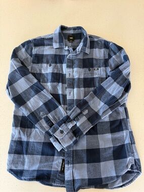 Vans Blue Plaid Flannel Button-Up Shirt